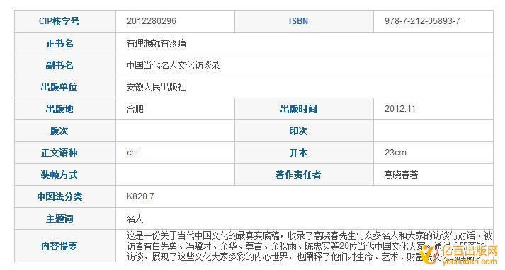 CIP数据专著